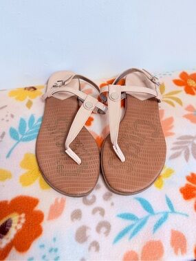 Circus Sam Edelman Womens 10M Cayden Brown Faux Leather T-Strap Sandal Summer